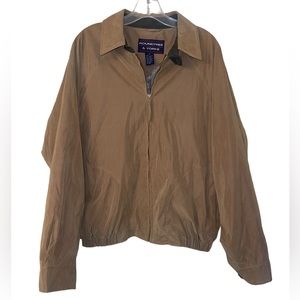 Roundtree & Yorke Water Resistant Full Zip Lightweight Jacket Tan/Brown Medium